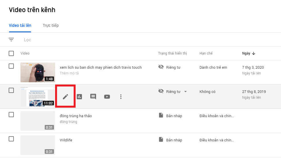 Nhấp vào biểu tượng để truy cập Chi Tiết video Nhấp vào biểu tượng để truy cập Chi Tiết video