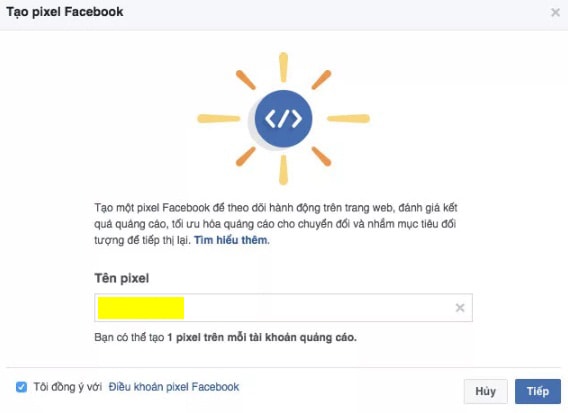 Đặt tên pixel Facebook