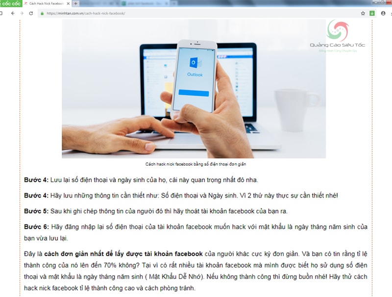 hướng dẫn hack facebook lừa đảo trên internet