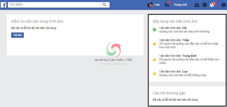 kiểm tra 20% text facebook