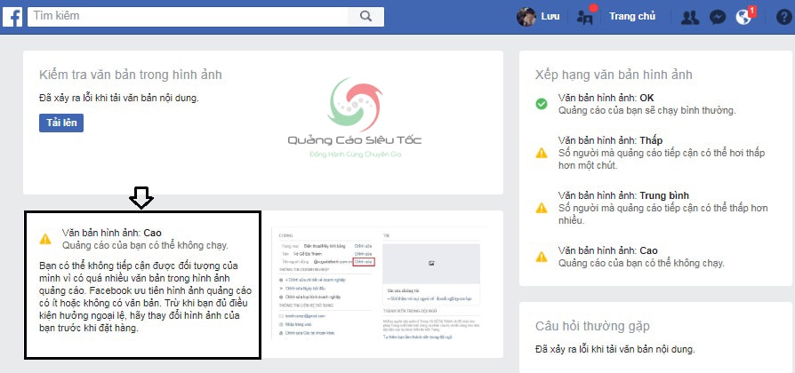 kiểm tra text trong facebook