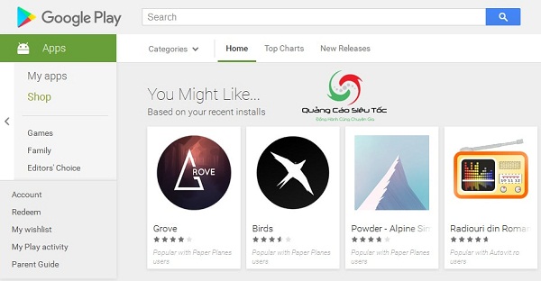Quảng Cáo Trên GOOGLE PLAY STORE - CH| Quảng Cáo Siêu Tốc.COM
