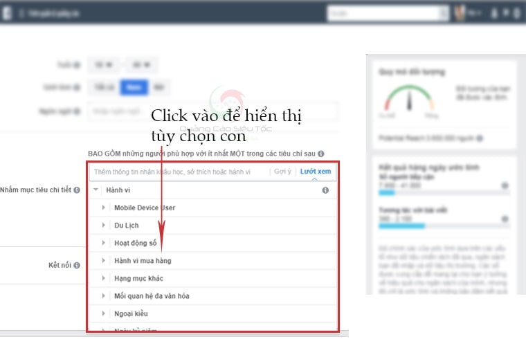 Target đối tượng tiềm năng dựa vào hành vi Target đối tượng tiềm năng dựa vào hành vi