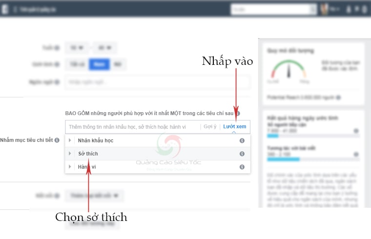 Cách nhắm chọn đối tượng theo sở thích Cách nhắm chọn đối tượng theo sở thích