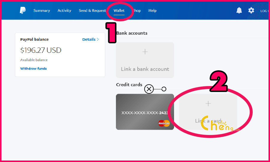 Link card vào Paypal