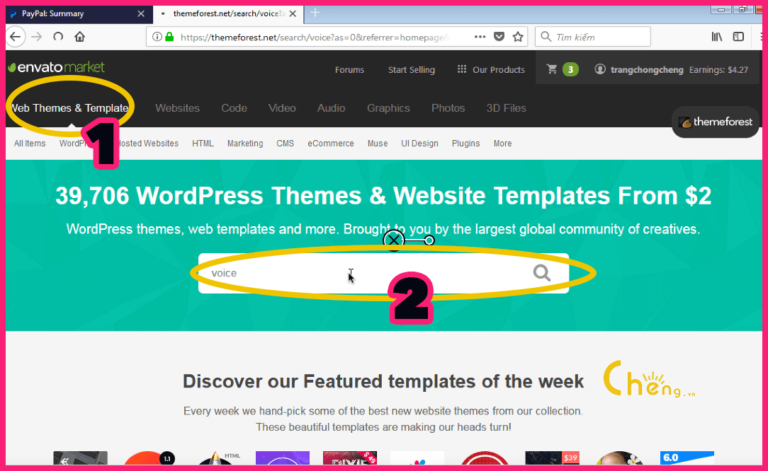 Tìm kiếm theme phù hợp
